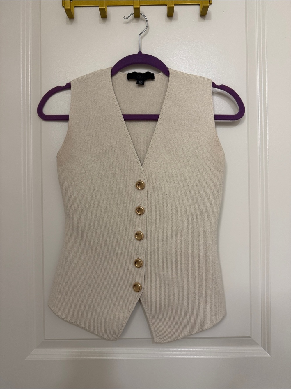 Tailored Cream Button-Front Vest